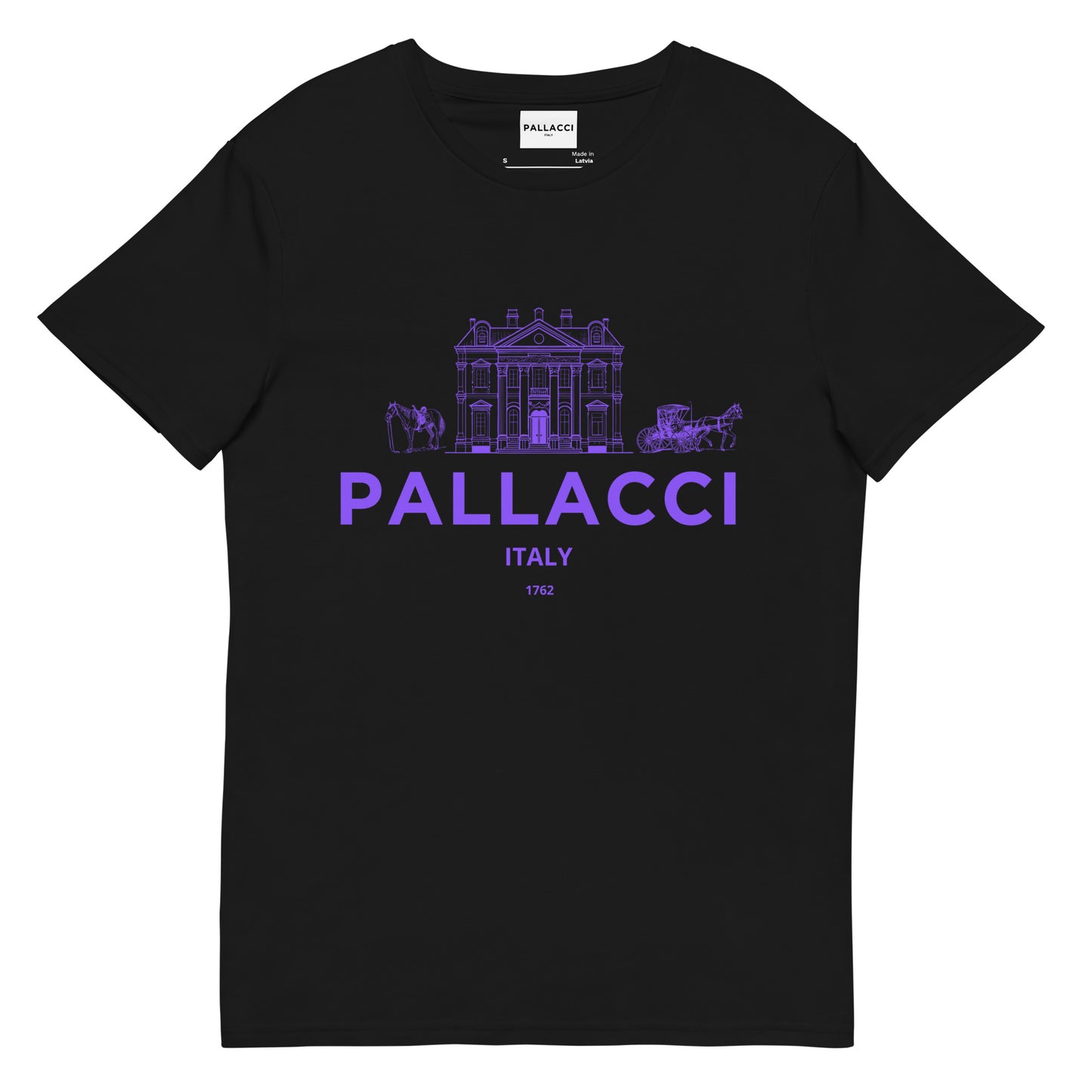 COTTON T-SHIRT WITH THE HOUSE OF PALLACCI PRINT 2XL mens-premium-cotton-t-shirt-black-front-67b6826fc43a9