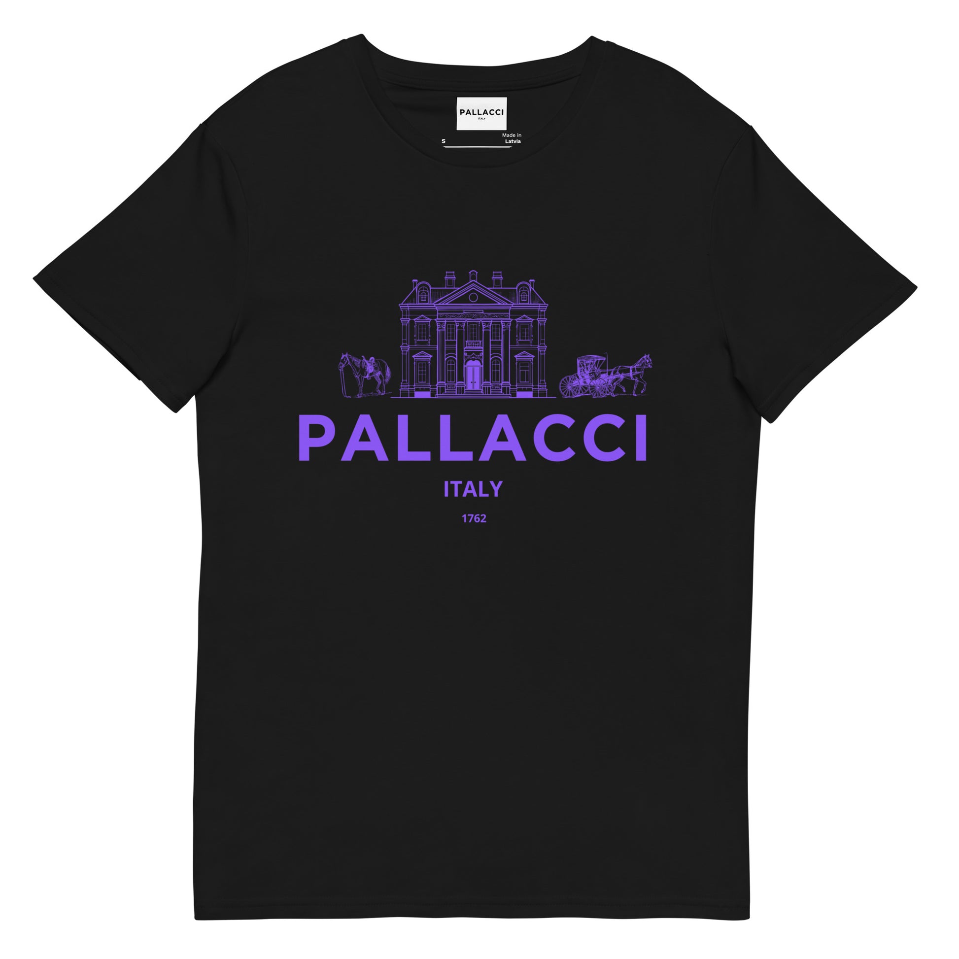 COTTON T-SHIRT WITH THE HOUSE OF PALLACCI PRINT 2XL mens-premium-cotton-t-shirt-black-front-67b6826fc43a9