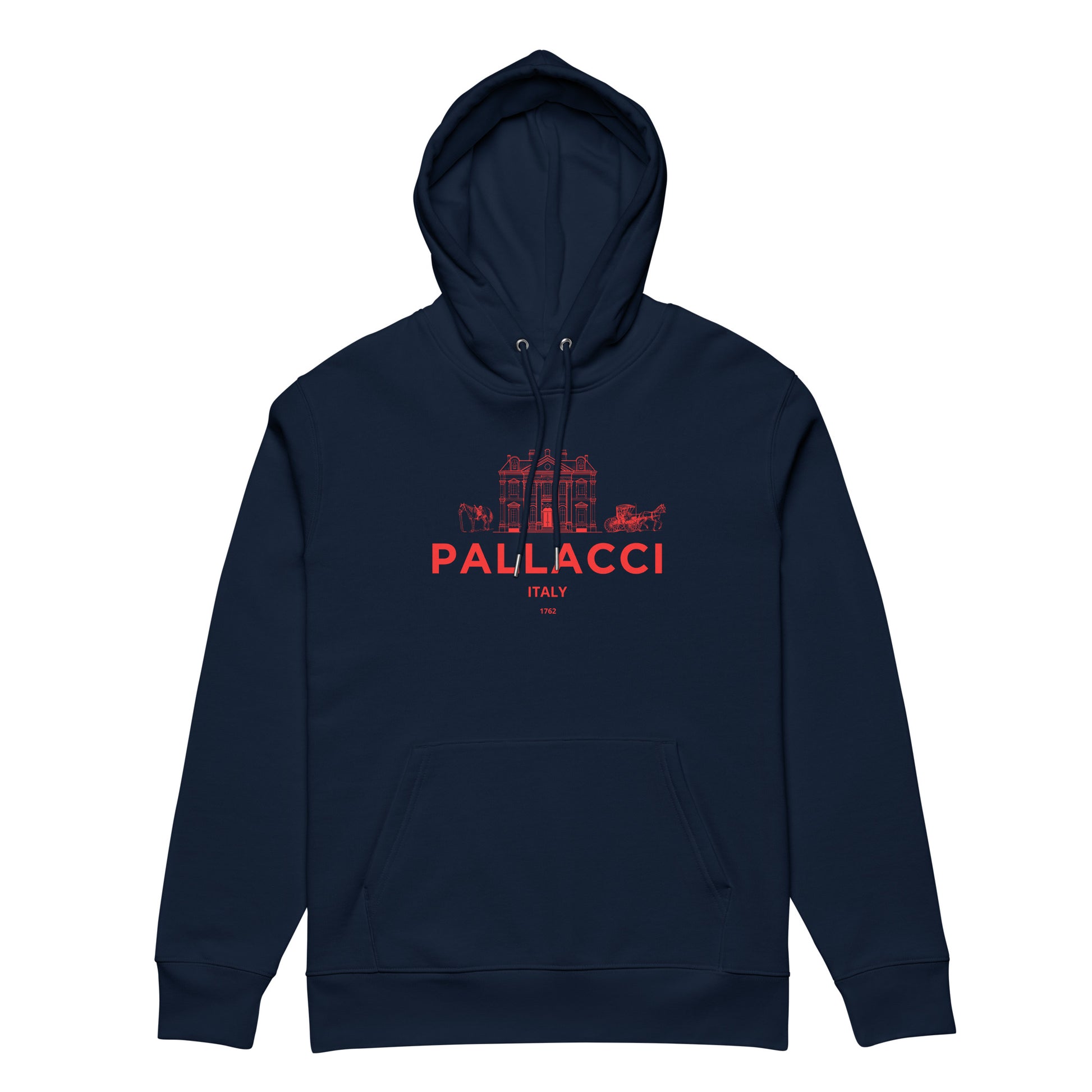 THE HOUSE OF PALLACCI HOODED SWEATSHIRT 2XL unisex-essential-eco-hoodie-french-navy-front-67a5d3a15bb3b